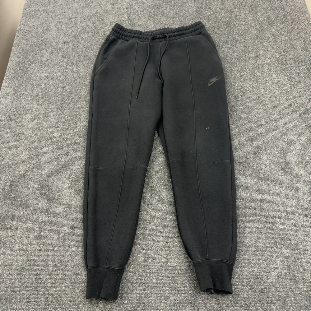 Nike Joggers Mens M Black Cotton Blend Tech Fleece Tapered Athletic Style
